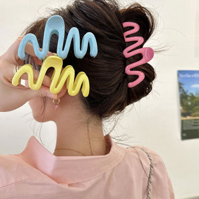 Simple Hairpin Womens Fashion Headwear Sweet Hair Claw Cute Hairpin Colorful Wave Headwear Irregular Hair Clip