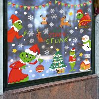 Christmas Snowflake Wall Stickers Xmas Living Room Mall Door Window Stickers Merry Christma Electrostatic Stickers Happy New Yea