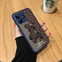 เคสสำหรับ Realme C53 Realme Narzo N53การ์ตูนหมีกลน่ารักเคสโทรศัพท์หมีหุ่นยนต์รักหมีขอบนิ่มมีน้ำค้างแข็งโปร่งใสเคสแข็งกล้องคลุมทั้งหมดกันกระแทกสำหรับเด็กผู้ชาย