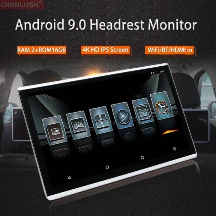HD 4K Car TV Headrest Monitor Touch Screen 9/10 Inch Android 9.0 Auto