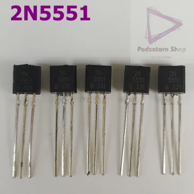 5Pcs 2N5551 +0.6 A, +160 V NPN Transistor TO-92 จำนวน 5 ตัว