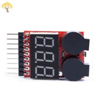 1-8S LED Monitor Voltage Indicator Checker Tester Low Voltage Buzzer Alarm for Lipo Li-ion LiMn Li-Fe Battery