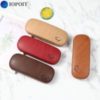 IOPOIT คุณภาพสูง โลหะ ลายไม้ เคสแว่น กล่องแว่นตา กล่องใส่แว่นอ่านหนังสือ ที่วางฮาร์ดคิท