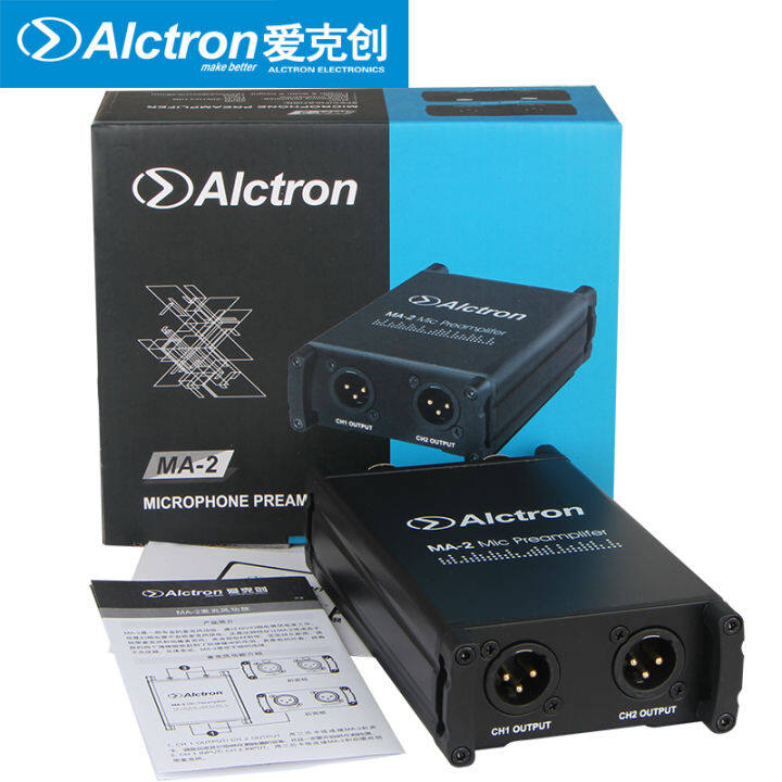 mic-preamplifier-alctron-ma-2-dual-channel-dynamicpassive-aluminium-band-microphone-amplifier