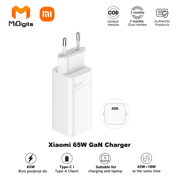 Xiaomi Mi 65W Fast Charger with Gan Tech USB C Wall Charger 50% Faster ...