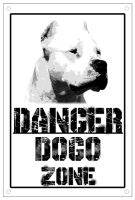 Danger Dogo Argentino Zones Signage 8x12 นิ้ว Metal Watch Dog Metal Signage 8x12 นิ้ว Home Kitchen ตกแต่งผนังกลางแจ้งป้ายดีบุก 20 * 30 ซม