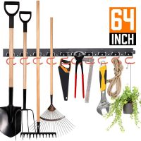 【YF】 64 Inch Adjustable Tool Hanger Wall Holder for Garden Tools Garage Mount Organizer Rack Heavy Duty Shovel Hooks