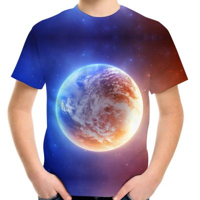 Joyonly 2022 Summer Space Galaxy T-Shirt Boys Girls 3d T Shirt Print Universe Earth Tshirts Children Fashion Brand Tops Tees