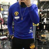 F 23 new te of popular logo fleece male han editn pted round r cultivate ones morali handsome contracted long-sed T- s