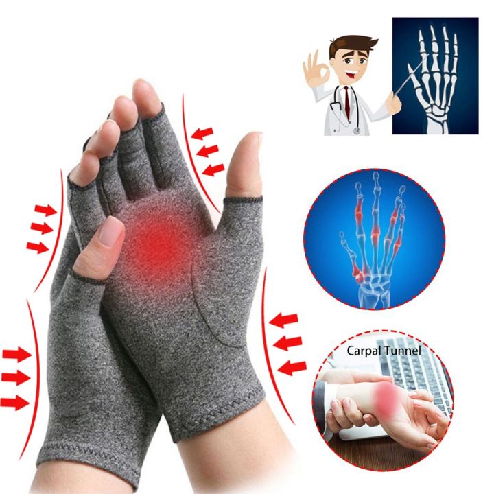 Arthritis Compression Glove Rheumatoid Osteoarthritis Open Finger Thumb 