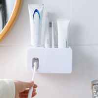 2 In 1เครื่องจ่ายยาสีฟันอัตโนมัติพร้อมที่วางแปรงสีฟันติดผนังยาสีฟัน Squeezer Bath Organizer อุปกรณ์ห้องน้ำ