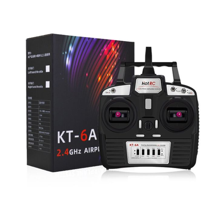 hotrc-kt-6a-2-4g-6ch-rc-transmitter-fhss-amp-6ch-receiver-with-box-for-rc-airplane-diy-kt-board-machine-fpv-drone