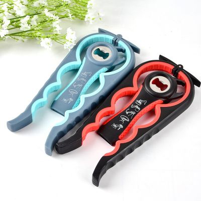 ‘【；】 2Pcs/Lot 5 In 1 Bottle Openers Multi-Ftion Easy Jar Can Opener Kit Kitchen Bottle Can Lid Twist Gripper With Silicone Handle