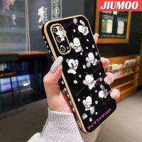 JIUMOO เคสปลอกสำหรับ Samsung Galaxy S20บวกพิเศษเคสโทรศัพท์บางดีไซน์ใหม่ลายการ์ตูนน่ารัก Pochacco แฟชั่นบางหรูหราขอบกันกระแทกคลุมทั้งหมดป้องกันเลนส์กล้องเคสนิ่ม