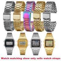 steel watch accessories for A168 A158W AQ-230 LA-680 gold with square fine chain 18mm