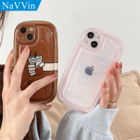 Luxury Ins Korean Cute Pink Brown Striped Cat Coffee Transparent Case for VIVO Y11 2019 Y12 Y12i Y12S Y12A Y15 Y15S Y15A Y16 Y17 Y19 Y20 Y20s Y20i Y20A Y21 Y22 Y22s Y33s Y30 Y30i Y85 Y91 Y95 Y91C Y93 V21 V21E V23 V23E V25 S1 Pro Kawaii Soap Clear Cover