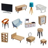 Doll House Accessories Miniature Furniture Simulation BedCouchChair for Girls Dolls Dollhouse Interactive Pretend Accs