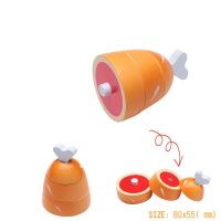 ขาไก่ Kids Toys ทำจากไม้ผลไม้จำลองและผักของเล่นในครัวสำหรับของเล่นเด็กเพื่อการศึกษาของขวัญของเล่นไม้เด็กผู้ชายเด็กผู้หญิง