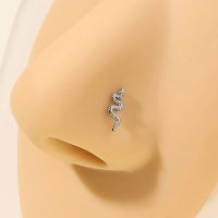 New In Snake 20G L Shape Nose Ring Nose Stud Pin Sexy Septum Piercing Nez Jewelry for Women Nariz Pircing Goth Nose Hoop Rings