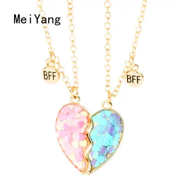 2Pcs BFF Best Friend Kids Cute Necklace Cartoon Love Girlfriend Necklace^,)