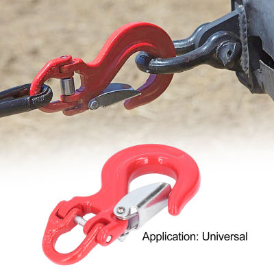 Winch Trailer Clevis Hook Red 2T Loading 80 Steel Universal with Safety Latch Heavy Duty