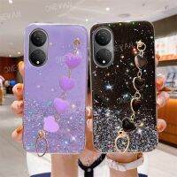 Luxury Glitter Wristband Love Heart Bracelet Phone Case For Huawei Honor X7 X8 10i 20 30 50 Lite Y6P Y7P Y9S Holder Bumper Cover Phone Cases