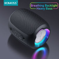 Romoss S53 ลำโพงไร้สายบลูทู ธ V5.0 Extre Bass สเตอริโอ RGB Backlight กันน้ำลำโพงกลางแจ้งแบบพกพารองรับการ์ด Micro Sd AUX USB แฟลชไดรฟ์เล่นไมโครโฟน