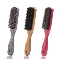 【CW】 Wood Handle Boar Bristle Cleaning Hairdressing Beard Anti Static Barber Hair Styling Comb Shaving Tools for Men