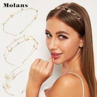 MOLANS Crystal Headband For Women Butterfly Double Hairband Moon Star Inlaid Rhinestone Hair Bands Hair Accessories