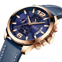 「Dark blue watch」 Clearance Sale New Menstorepather ChronographSport Automatic Moon PhaseWatch For Men