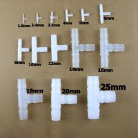 5pcs Φ3.2mm-Φ25mm equal diameter T-shaped elbow plastic pipe joints barbed air water oil hose