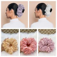 【YF】 New Malaysian Bunch Hair Tie Muslim Fashion Women Chiffon Rubber Band Hijab Volumizing Scrunchie Large Headscarf Accessories