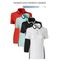 Women Anti-sweat Golf T-shirts Female Short-Sleeve Elastic Shirt Ladies Slim Quick Drying Jersey Casual Soft Tops XS-XL