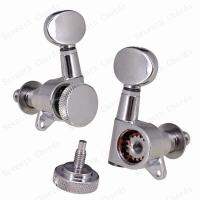 A Set of 6 Pcs Locked String Tuning Pegs Tuners Machine Heads For Acoustic Electric Guitar With Oval Concave Button