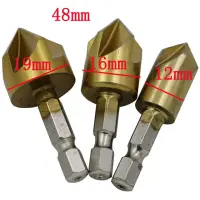 6 Pcs Flute Countersink Drill Bit Set Counter 6-19mm Sink Chamfer Cutter/hardware Hardware storage bag