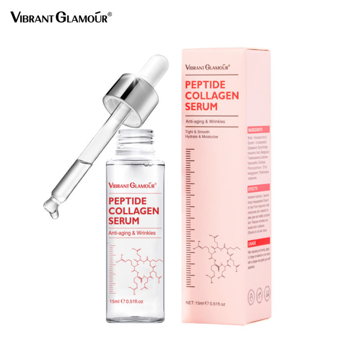 vibrant-glamour-elecool-official-store-หกเปปไทด์คอลลาเจนฝ้ากระและ-desalinating-fine-lines-anti-aging-anti-wrinkle-lifting-firming-whitening-essence-skin-care-15ml