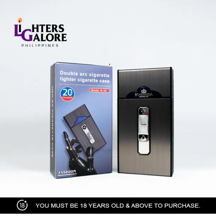 Lighters Galore RECHARGEABLE LIGHTER 55 (HENGDA, B 05, XTYPE, SLIM CIG. CASE, 20 STICKS SLIM