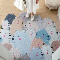 Hello Floral PVC Doormat Outdoor Cute Cartoon Doormat Waterproof Non Slip Washable Quickly Absorb Moisture and Resist Dirt Rugs