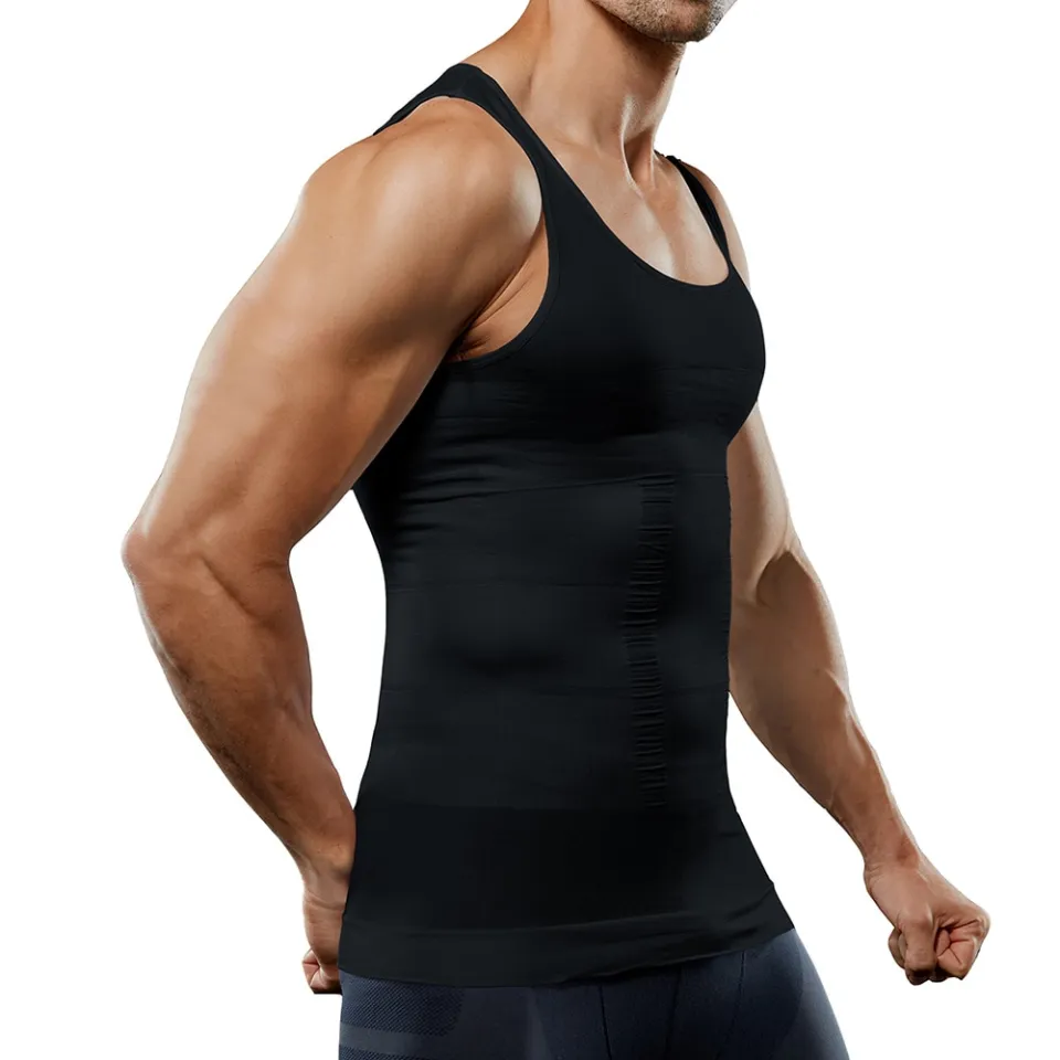 HOLA Men's Compression Tank Top Seamless Slimming Body Shaper Vest