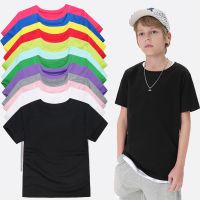 Teeanger Boys Solid Tee Shirt 12 Candy Colors T-shirts for Kids Girls Summer Short Sleeve Tops Baby Toddler Clothes 2-12 Years