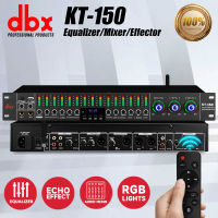 DBX KT-150   มิกเซอร์อีควอไลเซอร์ดิจิตอลระดับมืออาชีพ, พร้อมรีโมทคอนโทรล , รองรับการเล่นเสียง USB , เอฟเฟกต์รีเวิร์บ DSP ในตัว  , บลูทูธในตัว, อินพุตไมโครโฟน 5 แชนเนล