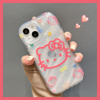 เคสโทรศัพท์มือถือการ์ตูน Hello Kitty สำหรับ iPhone 14 Pro Max 13 Pro Max ฝาหลังซิลิโคนนิ่มสำหรับ iPhone 12 Pro Max 11