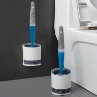 Detergent Refillable Toilet Brush Set Wall-Mounted with Holder Silicone TPR Brush for Corner Cleaning Tools Bathroom Accessories