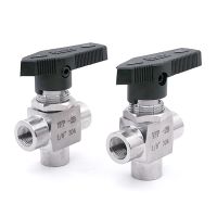 卐✹✵ 1/8 1/4 3/8 1/2 3/4 BSP NPT Female Tee L Port Ball Valve 304 Stainless Steel Water Gas Oil 915 PSI