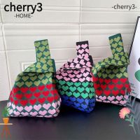 Cherry3 กระเป๋าถือ กระเป๋าช้อปปิ้ง ผ้าถัก สําหรับผู้หญิง