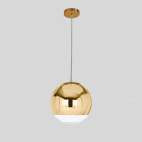 Modern led chandelier lighting Gold Silver Mirror Ball Hanglamp Globe Glass Led Lamp Kitchen Living Room Bedroom Nordic Lamp