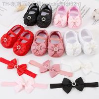 【hot】✐  New 0-18M Birthday Infant Newborn Baby Baptism Shoes Soft Sole   Hairband