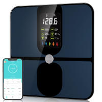 Scale for Body Weight, CHWARES Smart Weight Scale with Large LCD Display USB Rechargeable Digital Bathroom Scale with Body Fat 15 Metrics Body Composition Analyzer for BMI Heart Rate 400lbs, Black Black Large