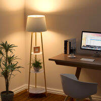 LUVODI โคมไฟตั้งพื้น  LED Floor Lamp Marble PMMA with Shelf หินอ่อนแก้วอินทรีย์ สวยดูดี หรู โคมไฟตั้งพื้นพร้อมอินเตอร์เฟส หลอด E26 EU and Plug  สาย 1.7m
