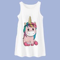 The New Grils Dress Summer Kawaii Unicorn Print Baby Girls Dresses Party Princess Dress Sleeveless Birthday Christmas Gift Clot  by Hs2023